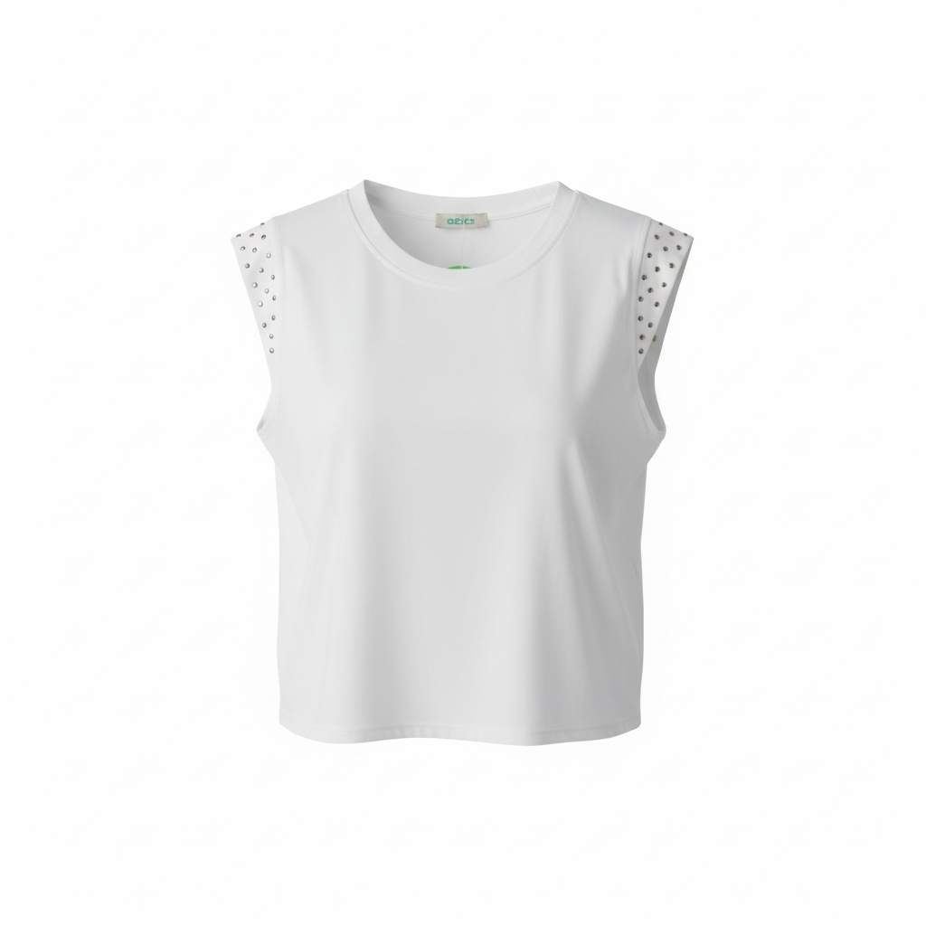 CAMISETA VOLANTES TACHUELAS