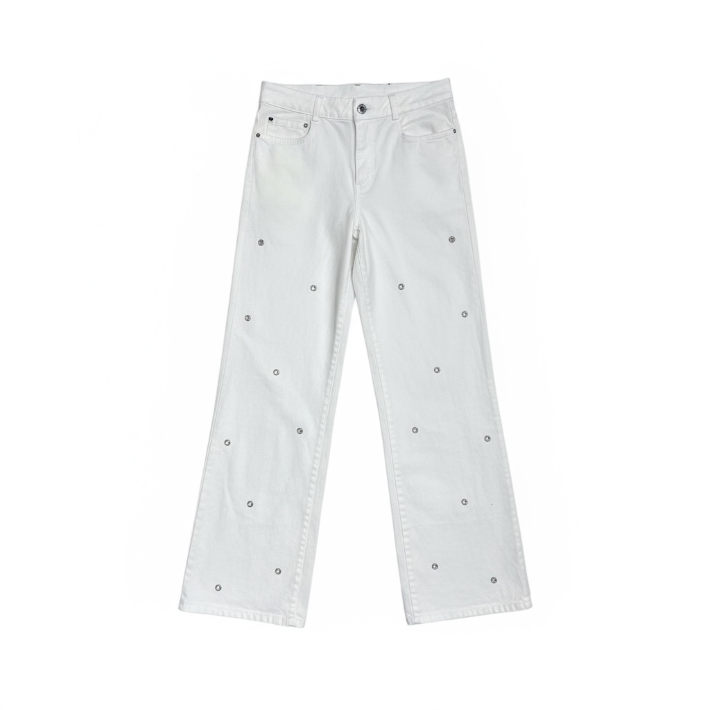 PANTALONES CON ESTAMPADO DE EYELETS